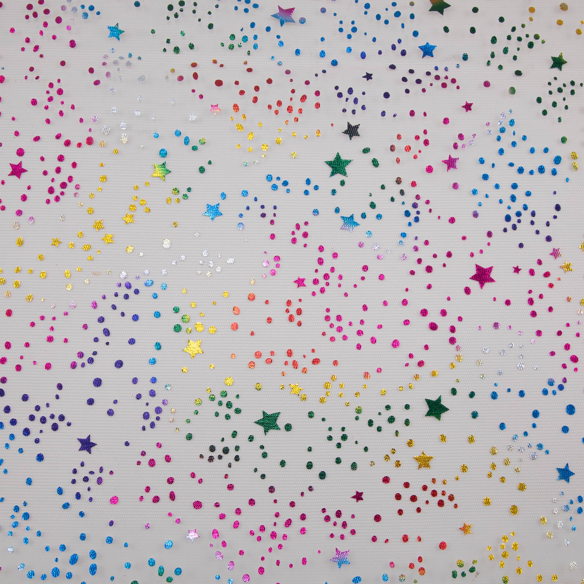 Wyla Light Pink Stars Mesh Polyester Fabric